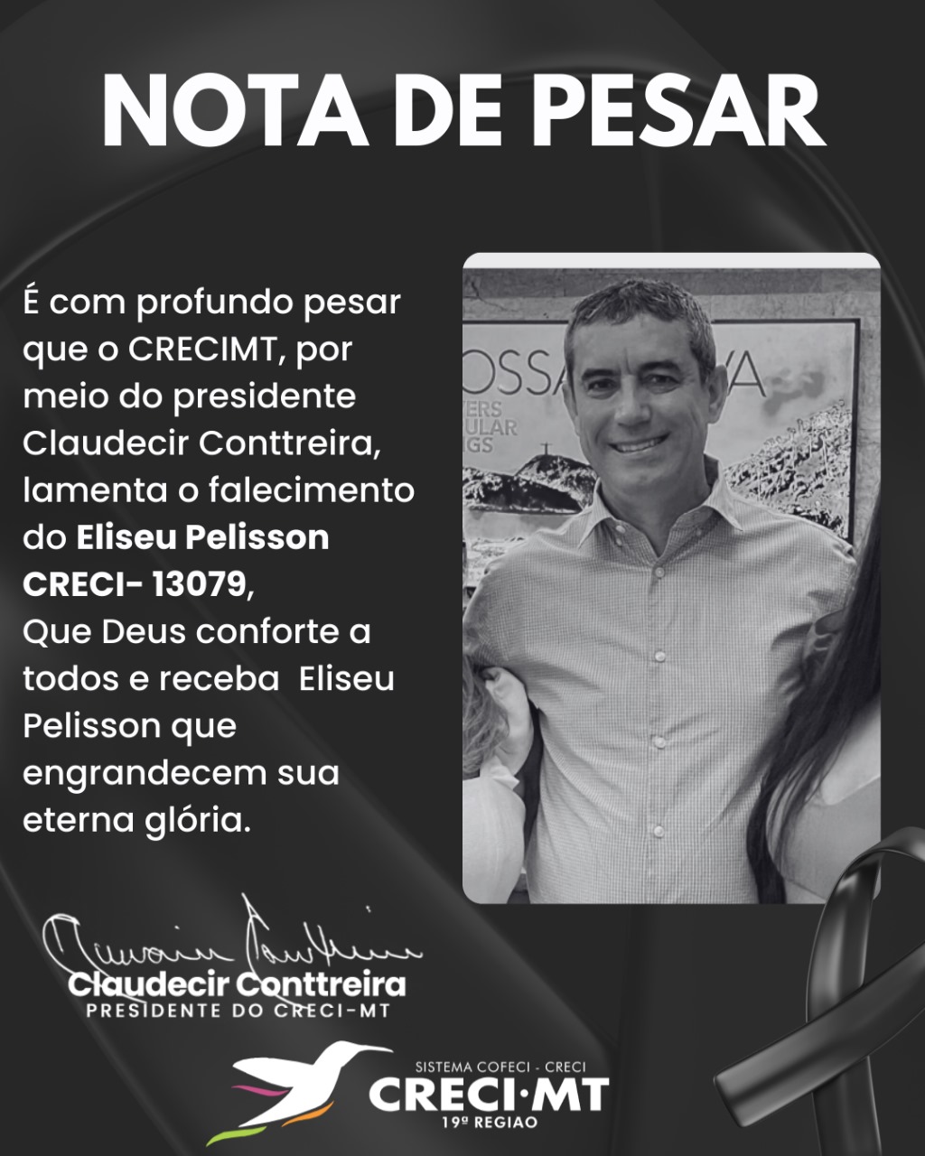 Imagem NOTA DE PESAR - CRECI-MT